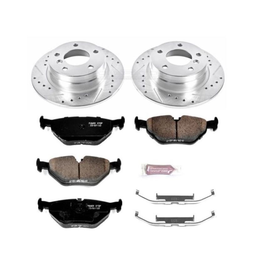 PowerStop K502 Z23 Daily Driver Carbon-Fiber Ceramic Brake Pad and Drilled & Slotted Rotor Kit