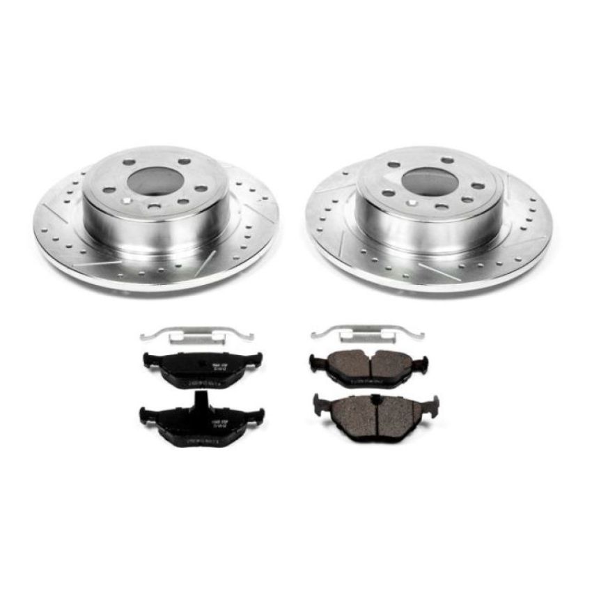 PowerStop K3080 Z23 Daily Driver Carbon-Fiber Ceramic Brake Pad and Drilled & Slotted Rotor Kit