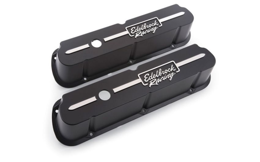 EDELBROCK EDE41653 Valve Cover Kit Race Series SBF Tall Black