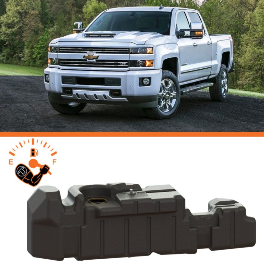 Titan Fuel Tanks 7010217 17-19 GM 2500/3500 Duramax Crew Cab Short Bed 56 Gallon XXL Mid-Ship Fuel Tank