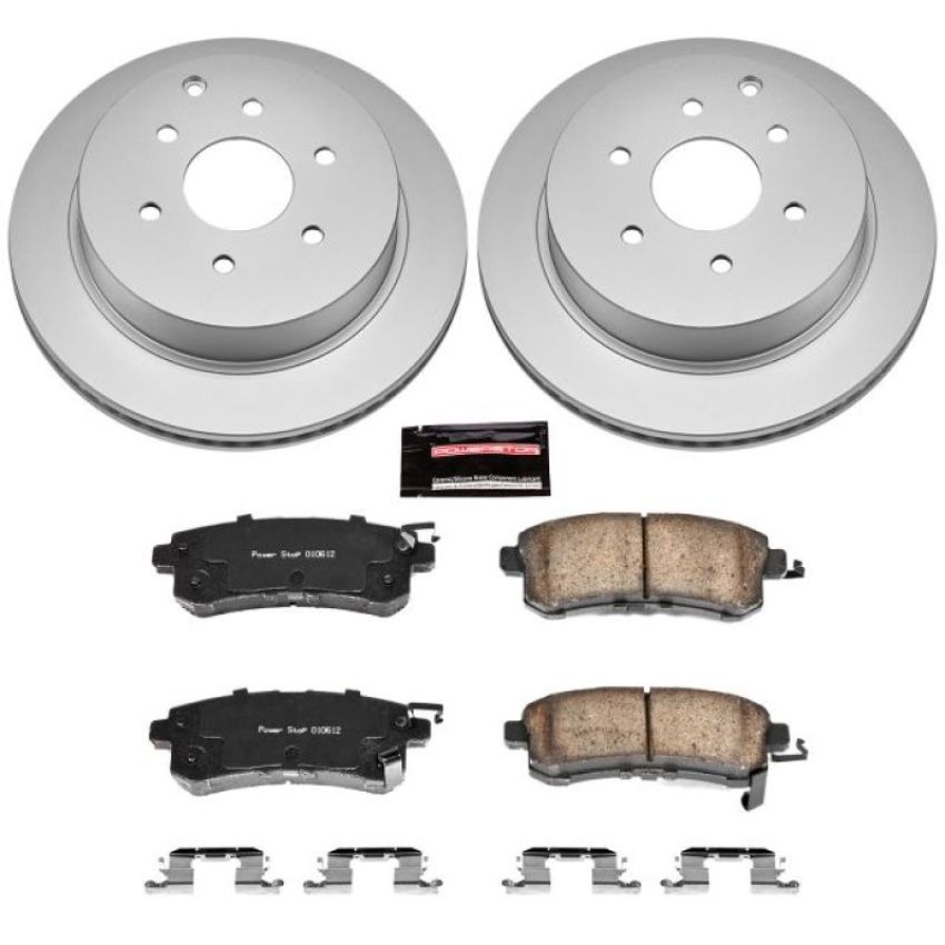 PowerStop CRK6323 Genuine Geomet Coated Rotor and Low-Dust Ceramic Brake Pad Kit