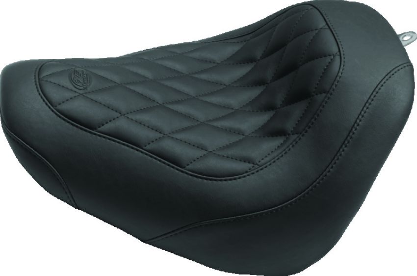 Mustang Motorcycle 83017 Mustang 18-21 Harley Fat Bob Wide Tripper Solo Seat Diamond Stitch - Black