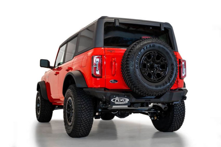 Addictive Desert Designs R23012NA01NA 2021+ Ford Bronco Rock Fighter Rear Bumper - Hammer Black