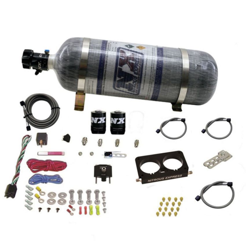 Nitrous Express 20950D-12 FORD 4 VALVE NITROUS PLATE SYSTEM (50-300HP) WITH COMPOSITE BOTTLE (STOCK TB)