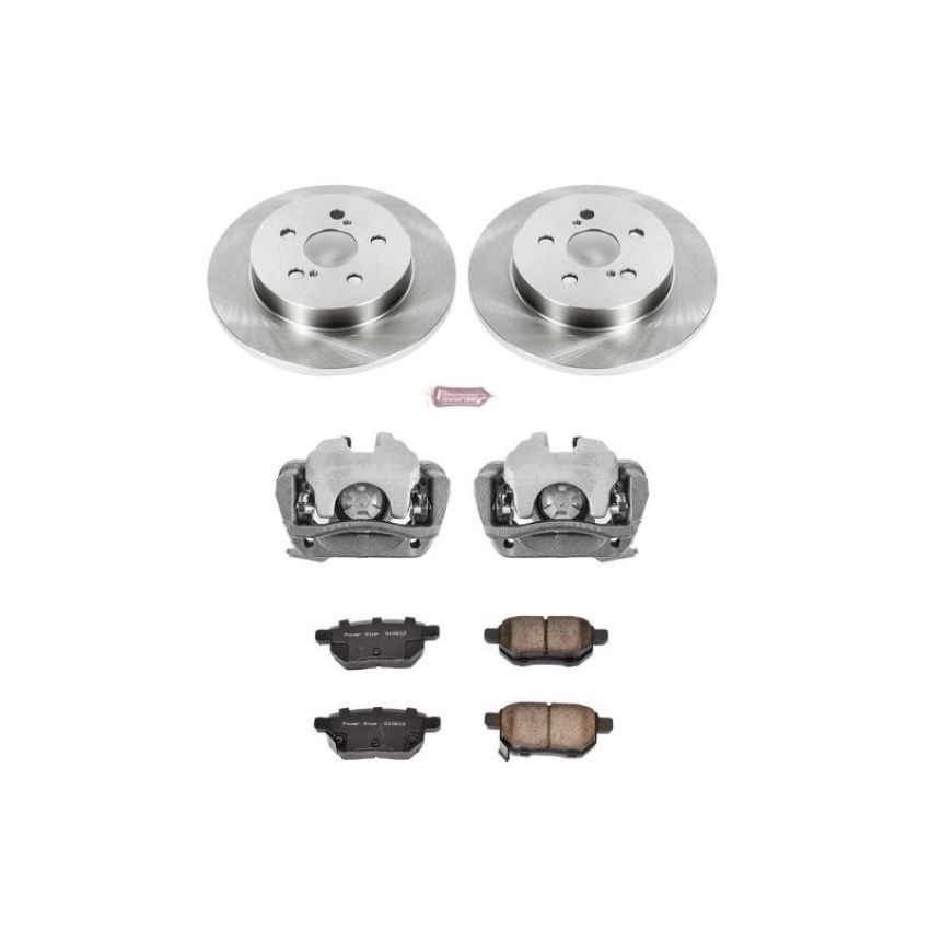 PowerStop KCOE4736 OE Stock Replacement Low-Dust Ceramic Brake Pad, Rotor and Caliper Kit