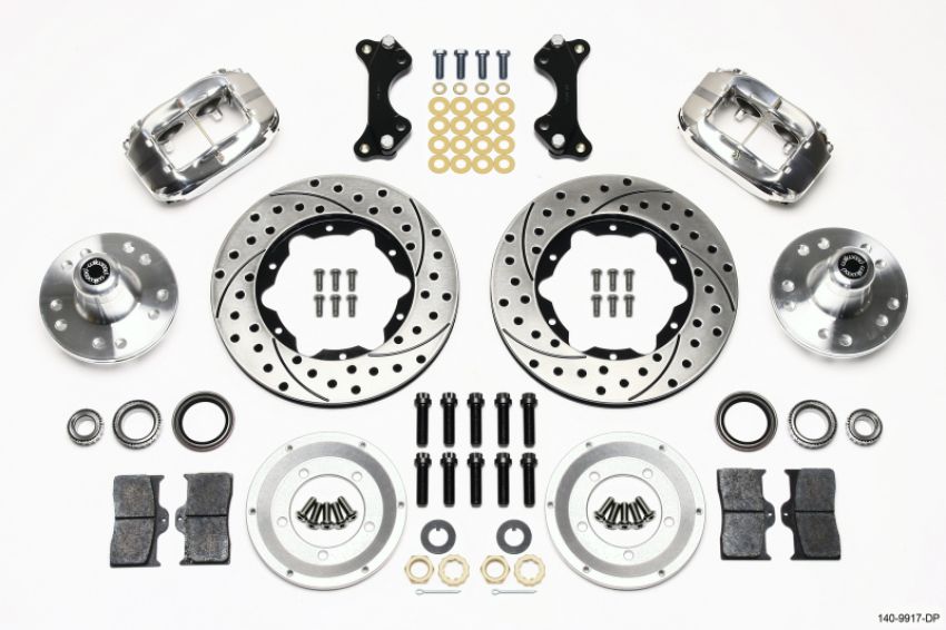 Wilwood 140-9917-DP Forged Dynalite Front Kit 11.00in Drilled-Polished WWE ProSpindle