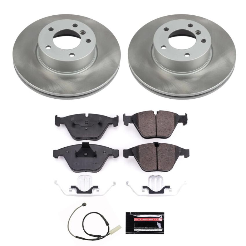PowerStop SC8823 Semi-Coated Rotor and Low-Dust Ceramic Brake Pad Kit