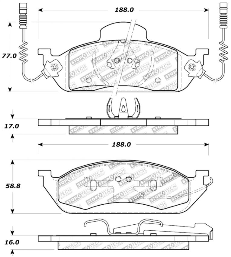 Stoptech 309.07600 Performance Brake Pads