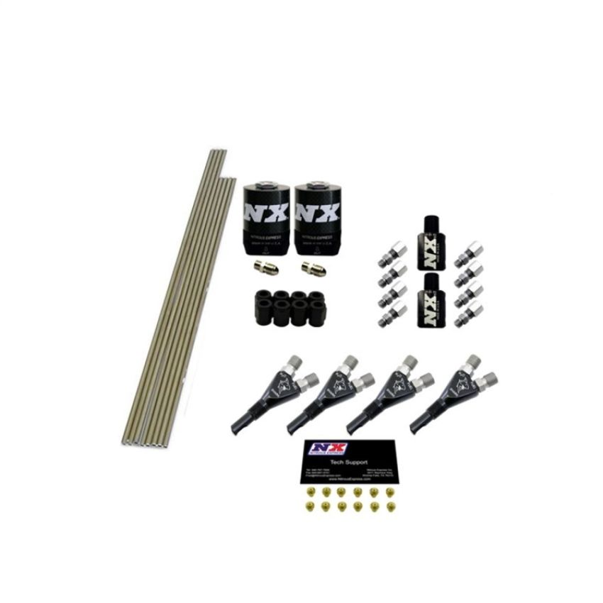 Nitrous Express 13393 4-CYL SHARK PLUMB KIT W/ 2 SOLENOIDS & 75HP JETS, INCL HARDWARE