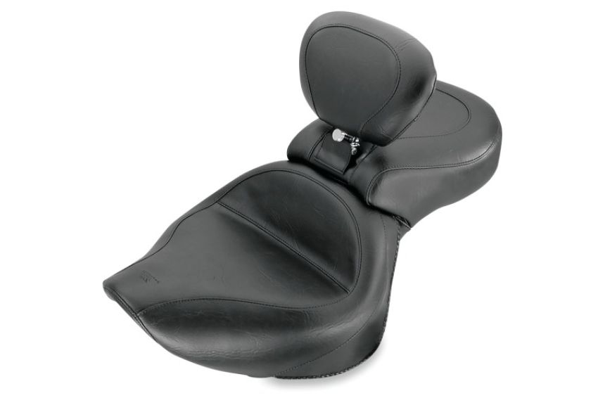 Mustang Motorcycle 79179 Mustang 01-08 Honda VT750DC Spirit Wide Touring 1PC Seat w/ Driver Backrest - Black