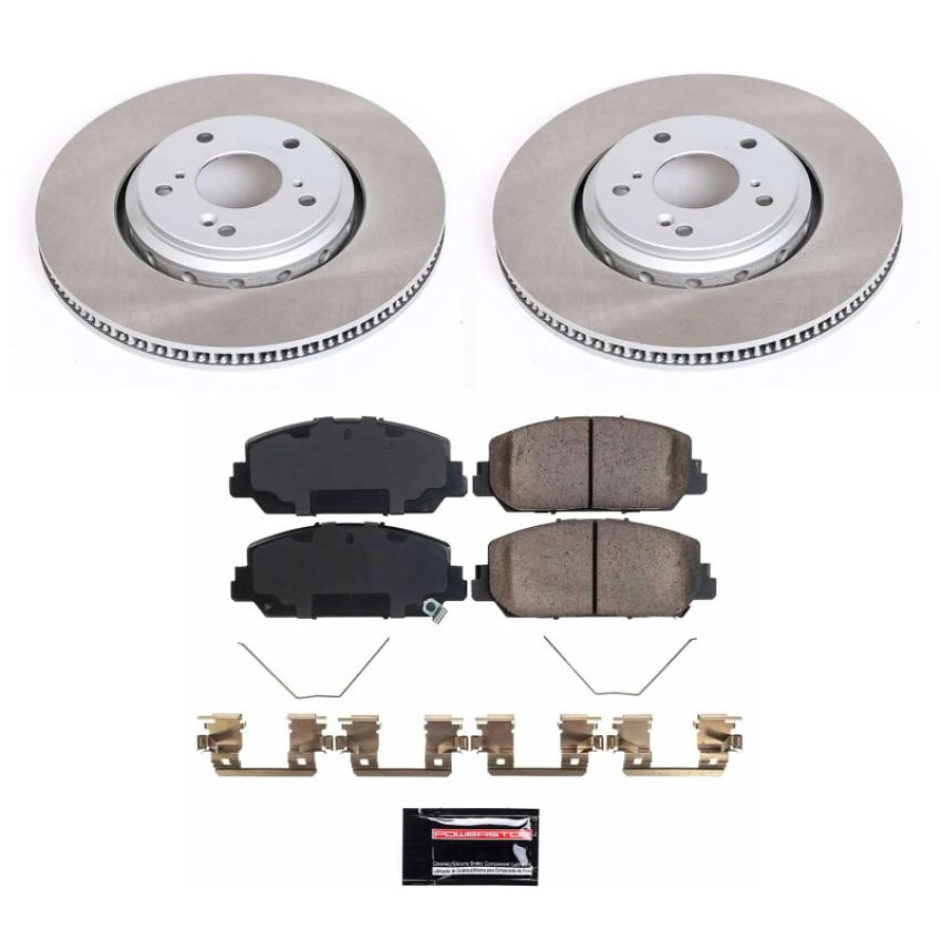 PowerStop SC7347 Semi-Coated Rotor and Low-Dust Ceramic Brake Pad Kit