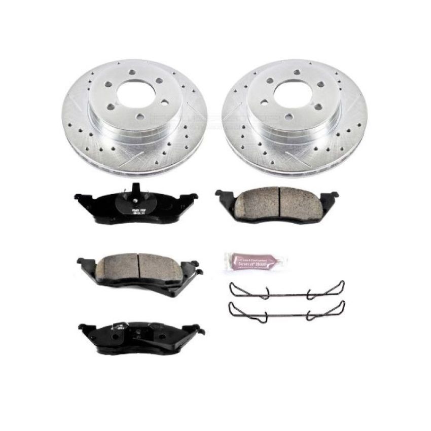 PowerStop K2137 Z23 Daily Driver Carbon-Fiber Ceramic Brake Pad and Drilled & Slotted Rotor Kit