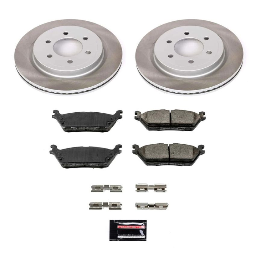 PowerStop SC8030 Semi-Coated Rotor and Low-Dust Ceramic Brake Pad Kit
