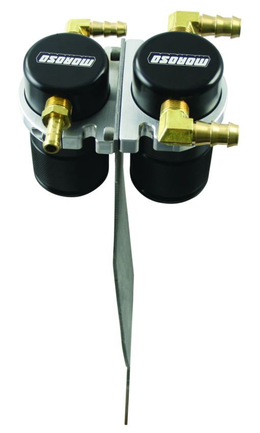 Moroso 85637 05-11 Lotus Elise/Exige Air/Oil Separator Catch Can - Small Body - Billet Aluminum - Black