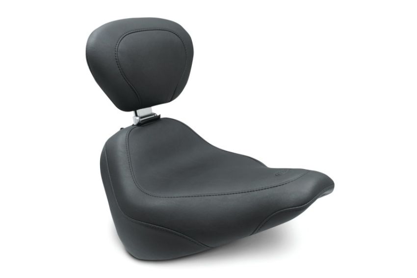 Mustang Motorcycle 79493 Mustang 18-21 Harley Street Bob Wide Tripper Solo Seat w/Driver Backrest - Black