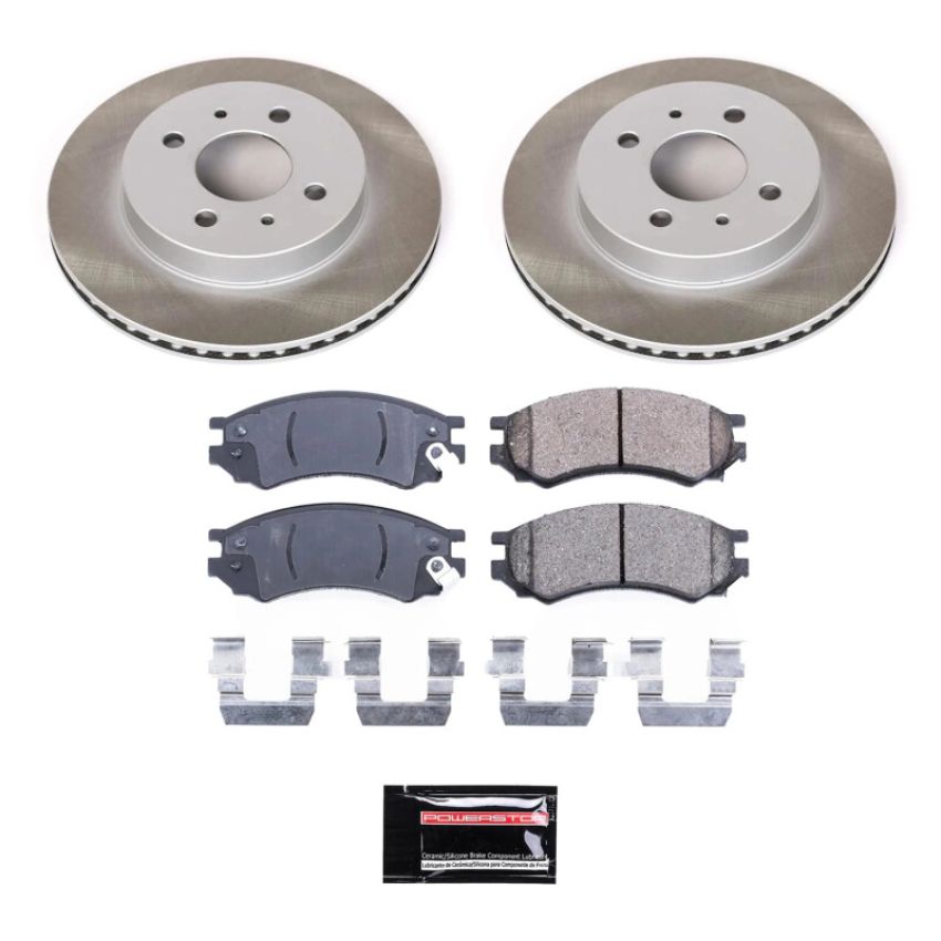 PowerStop SC1515 Semi-Coated Rotor and Low-Dust Ceramic Brake Pad Kit