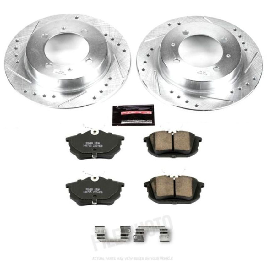 PowerStop K913 Z23 Daily Driver Carbon-Fiber Ceramic Brake Pad and Drilled & Slotted Rotor Kit