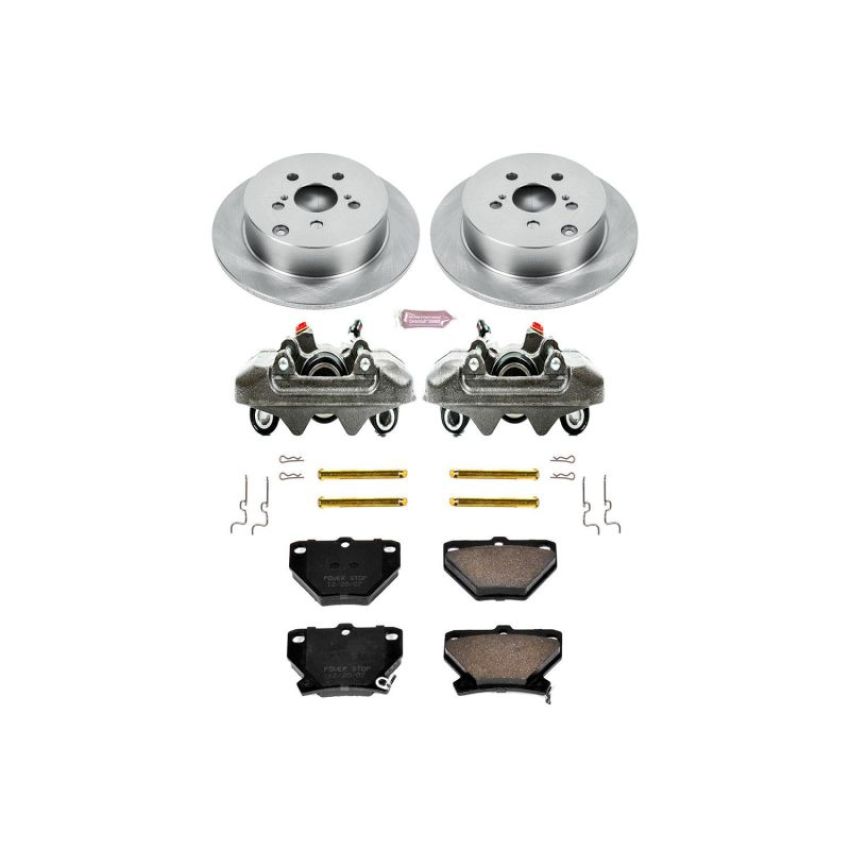 PowerStop KCOE2318 OE Stock Replacement Low-Dust Ceramic Brake Pad, Rotor and Caliper Kit