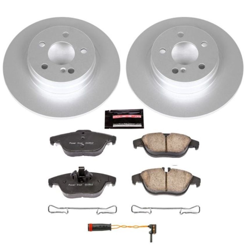PowerStop CRK5625 Genuine Geomet Coated Rotor and Carbon-Fiber Ceramic Brake Pad Kit