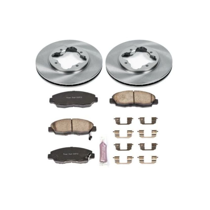 PowerStop KOE697 OE Stock Replacement Low-Dust Ceramic Brake Pad and Rotor Kit
