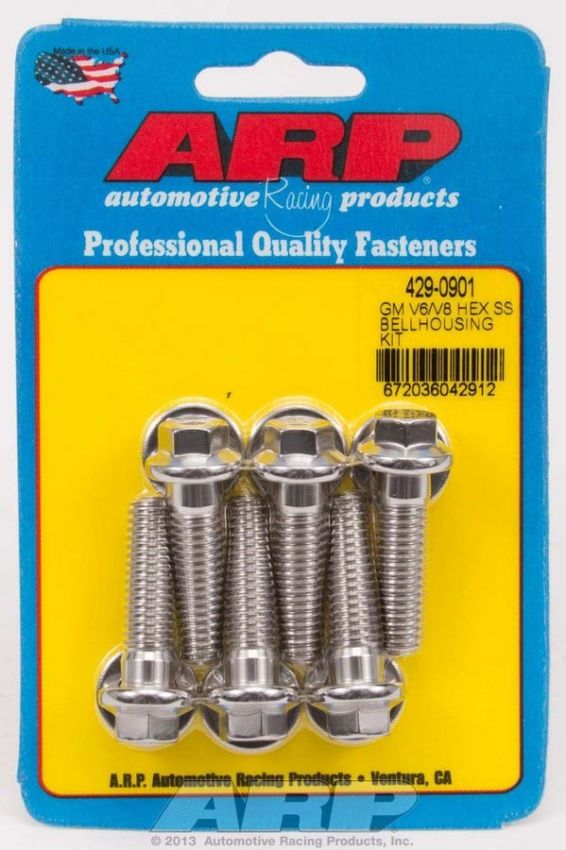 ARP ARP429-0901 S/S Bellhousing Bolt Kit - 6pt. GM V6/V8