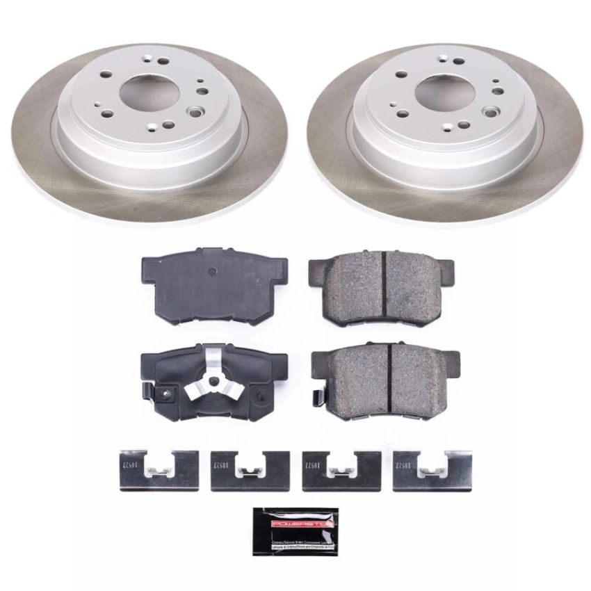 PowerStop SC5859 Semi-Coated Rotor and Low-Dust Ceramic Brake Pad Kit