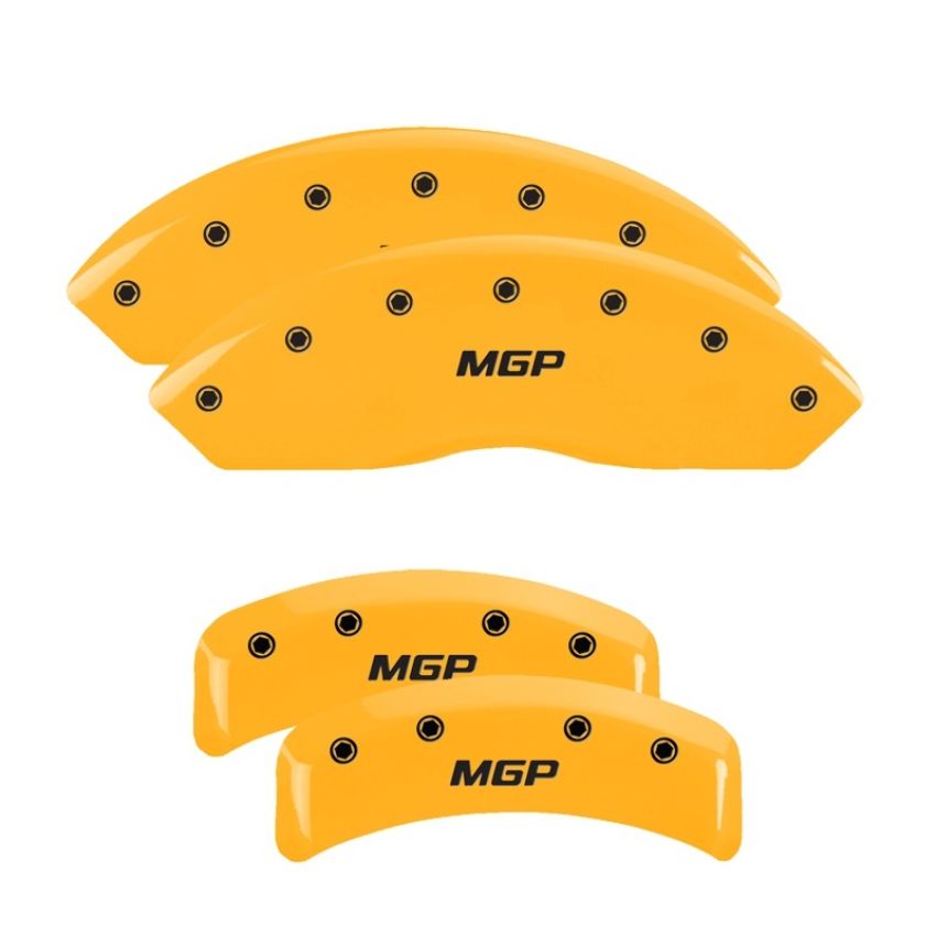 MGP 38010SMGPYL 4 Caliper Covers Engraved Front & Rear  Yellow finish black ch