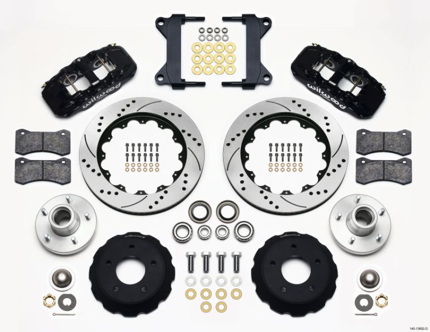Wilwood 140-13692-D AERO6 Front Hub Kit 14.00 Drilled Chevy C-10 60-87 CPP Drop Spindle