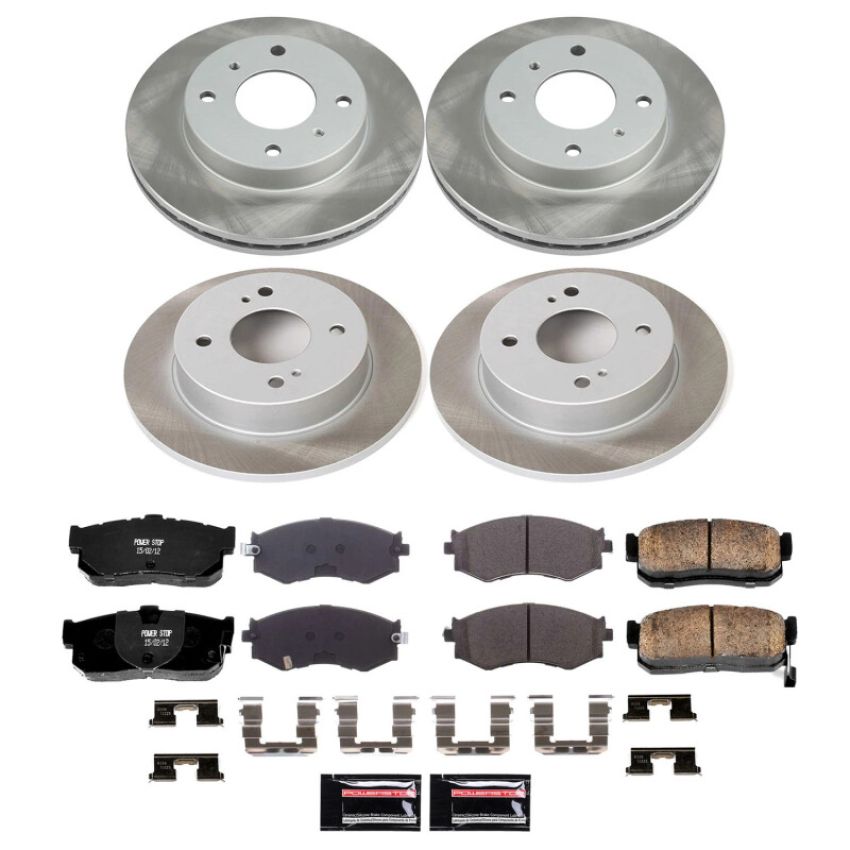 PowerStop SC9173 Semi-Coated Rotor and Low-Dust Ceramic Brake Pad Kit