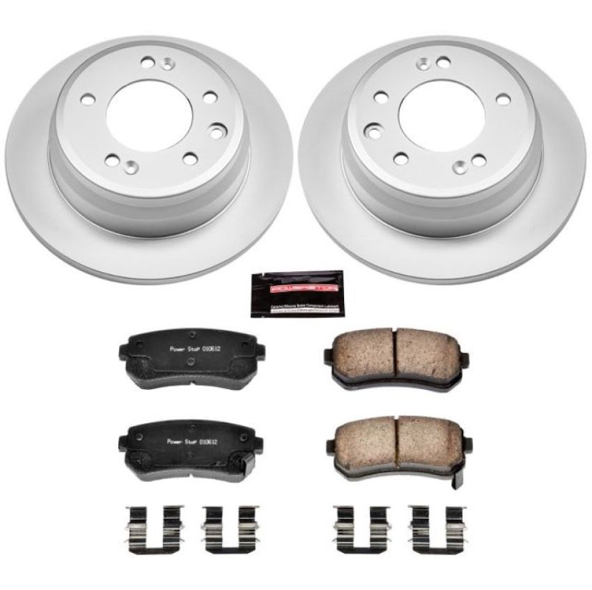 PowerStop CRK6093 Genuine Geomet Coated Rotor and Low-Dust Ceramic Brake Pad Kit