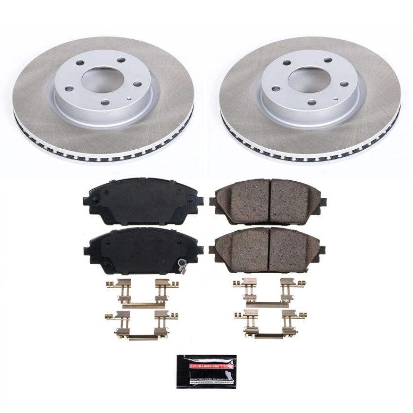 PowerStop SC6971 Semi-Coated Rotor and Low-Dust Ceramic Brake Pad Kit