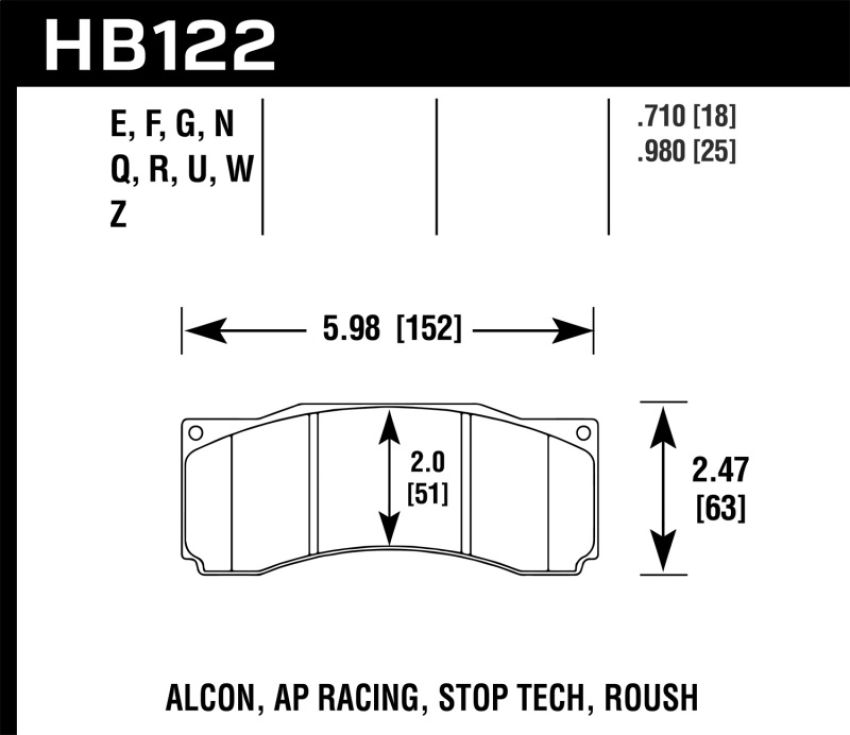 Hawk Performance HB122N.710 HP Plus Disc Brake Pad