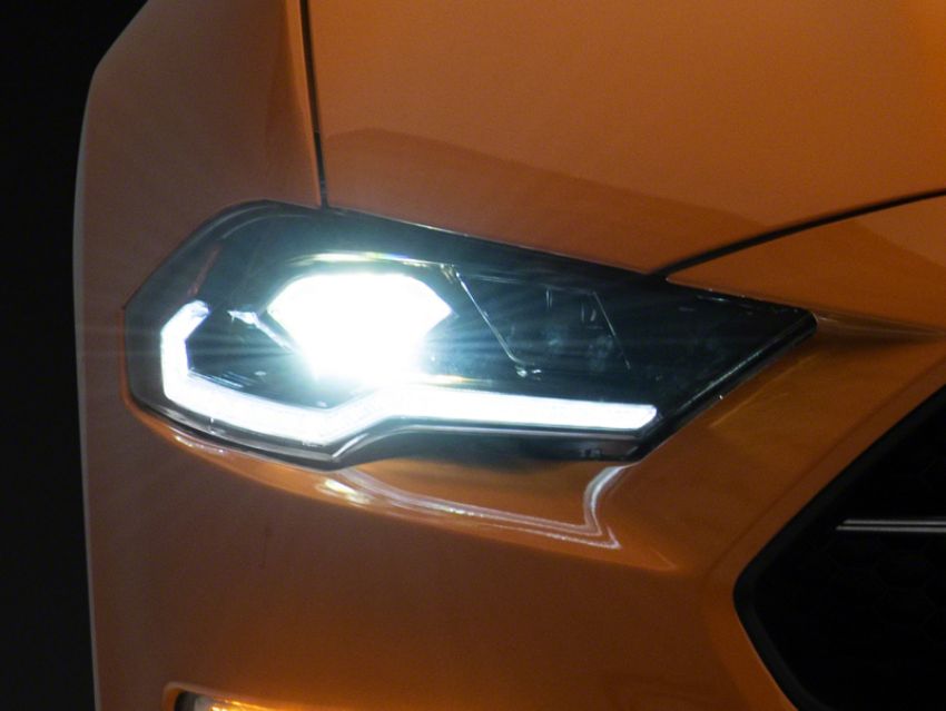 Raxiom 412122 18-23 Ford Mustang GT EcoBoost LED Projector Headlights- Blk Housing (Clear Lens)