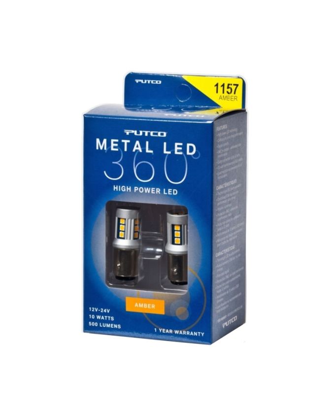 Putco 341157A-360 1157 - Amber Metal 360 LED