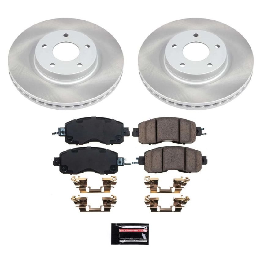 PowerStop SC6494 Semi-Coated Rotor and Low-Dust Ceramic Brake Pad Kit