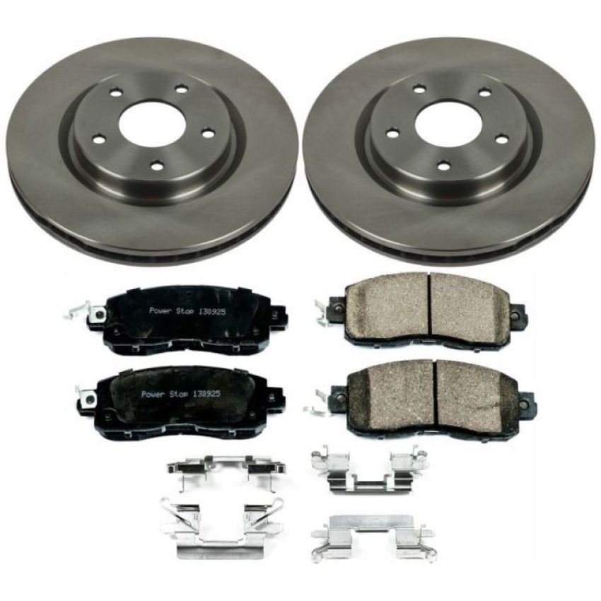 PowerStop KOE7215 OE Stock Replacement Low-Dust Ceramic Brake Pad and Rotor Kit