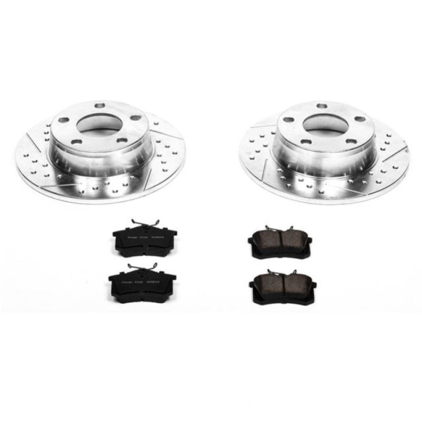 PowerStop K4845 Z23 Daily Driver Carbon-Fiber Ceramic Brake Pad and Drilled & Slotted Rotor Kit