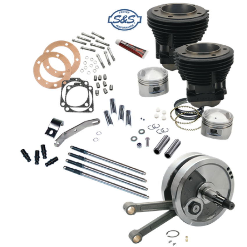S&S Cycle 91-9130 70-84 BT 93in Sidewinder High Compression Big Bore Stroker Kit - Gloss Black
