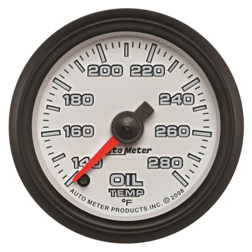AutoMeter 19540 Pro-Cycle Gauge Oil Temp 2 1/16in 140-280f Digital Stepper Motor White
