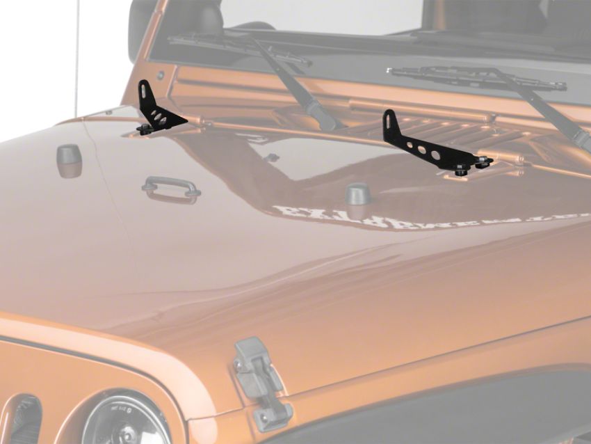 Raxiom J106738 07-18 Jeep Wrangler JK 24-In Light Bar Hood Mounting Brackets