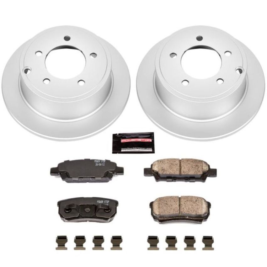 PowerStop CRK3033 Genuine Geomet Coated Rotor and Low-Dust Ceramic Brake Pad Kit