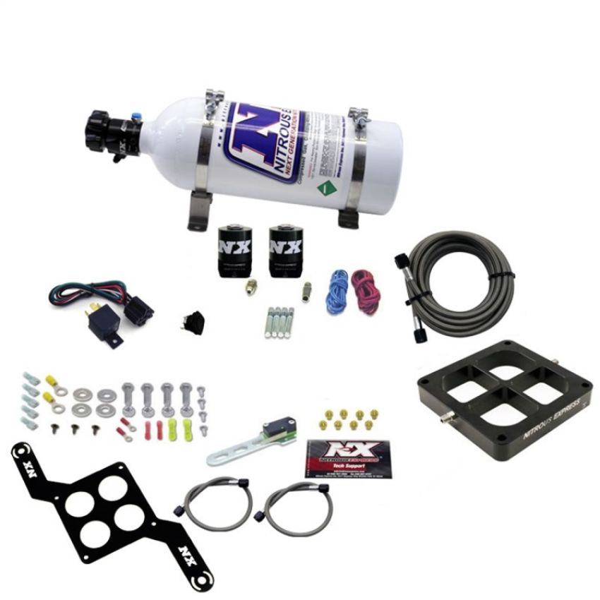 Nitrous Express 63570-05 DOMINATOR SINGLE ENTRY BILLET CROSSBAR, PRO POWER, (100-500HP) W/ 5LB BOTTLE