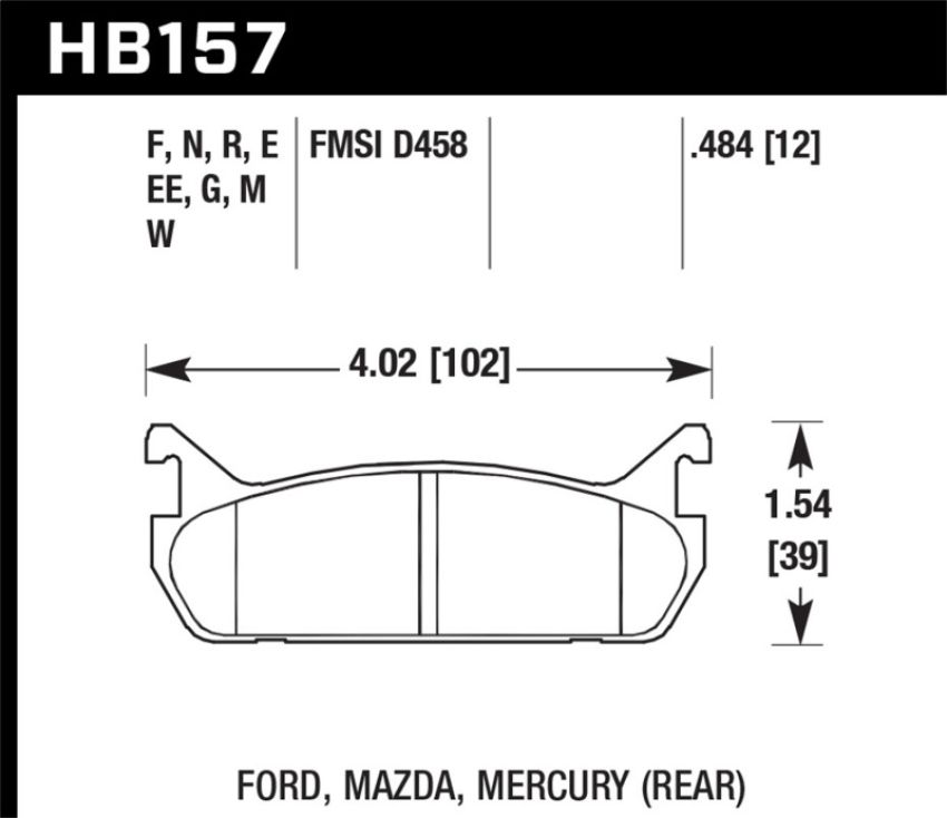 Hawk Performance HB157B.484 HPS 5.0 Disc Brake Pad