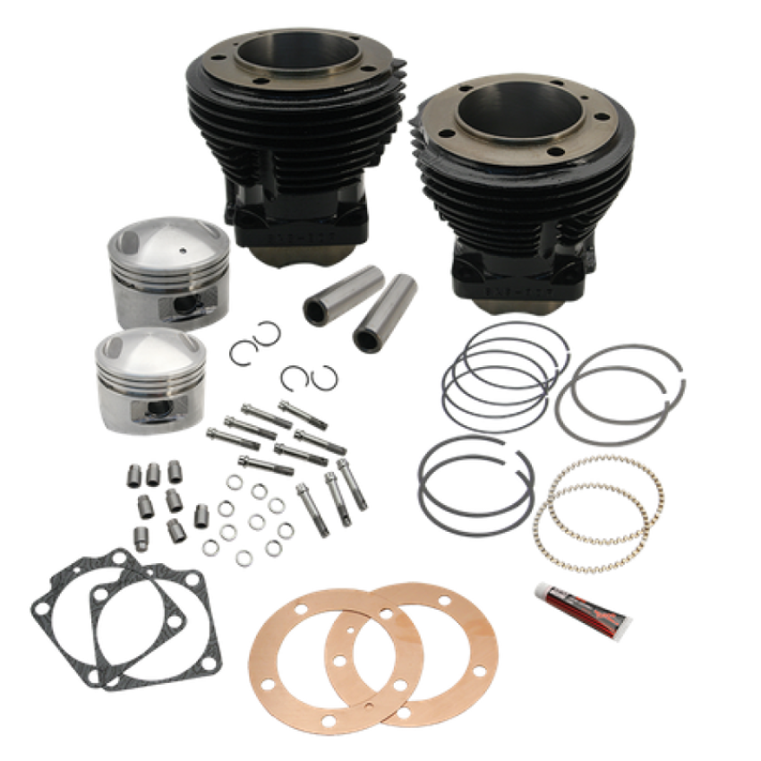S&S Cycle 91-9201 66-84 BT 98in 3-5/8in Big Bore Cylinder &  Piston Kit For S&S SH98 Engines - Gloss Black