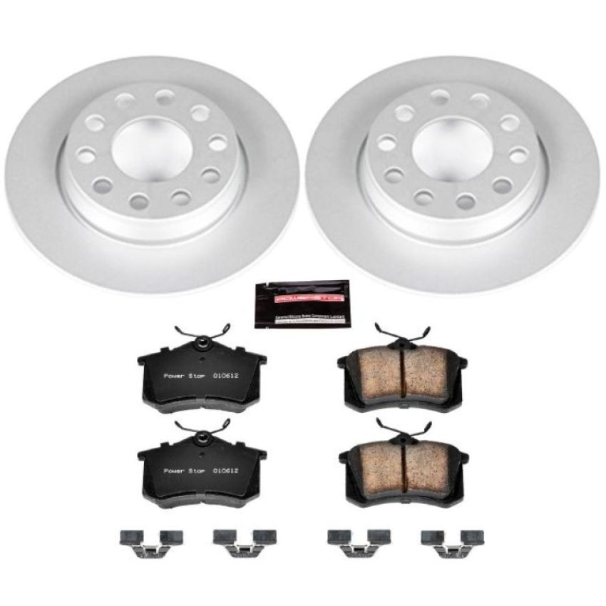 PowerStop CRK3109 Genuine Geomet Coated Rotor and Carbon-Fiber Ceramic Brake Pad Kit