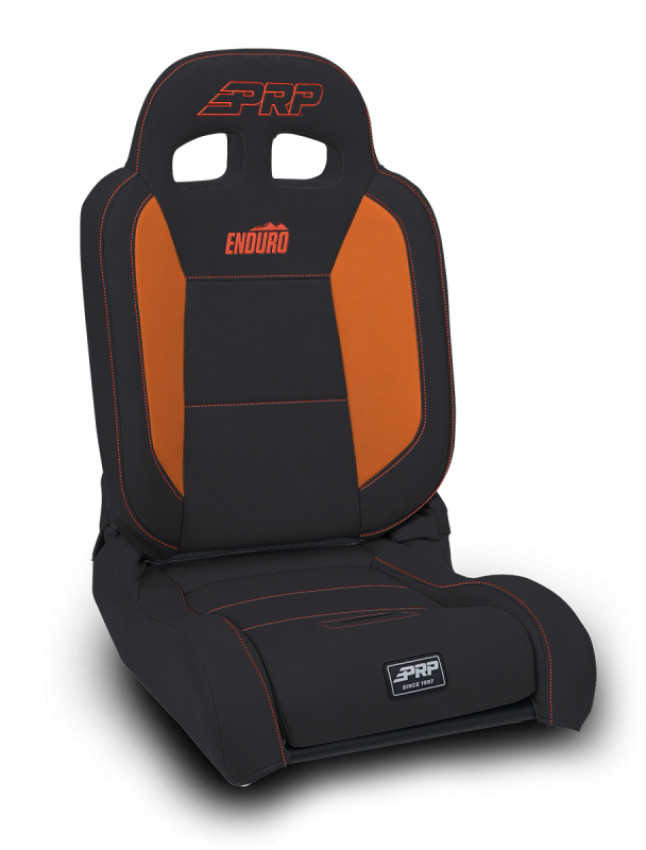PRP Seats A8701044-201-207 PRP EnduroDaily Reclining Suspension Seat - Black/Orange Vinyl - Driver