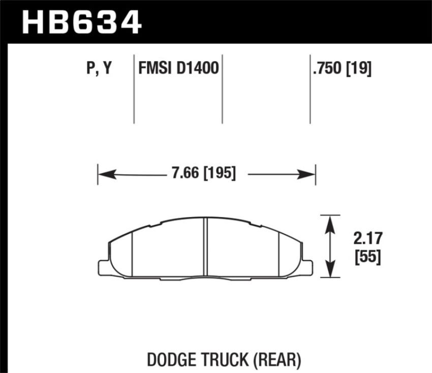 Hawk Performance HB634Y.750 LTS Disc Brake Pad