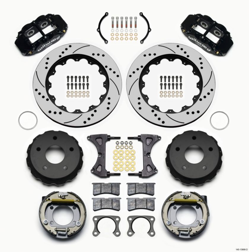 Wilwood 140-13666-D Narrow Superlite 4R Rear P-Brk Kit 14.00in Drilled Big Ford New 2.38in Off Bronco 5 x 5.50