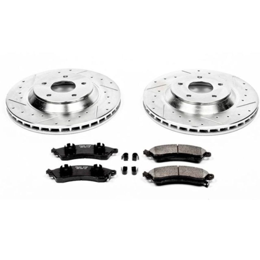 PowerStop K4913 Z23 Daily Driver Carbon-Fiber Ceramic Brake Pad and Drilled & Slotted Rotor Kit