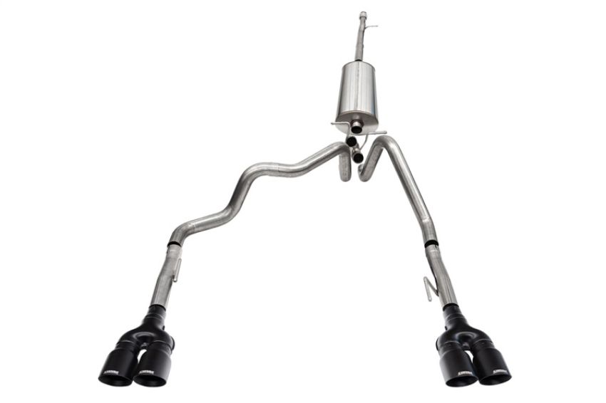 CORSA Performance 21202BPC Corsa 19-23 GMC Sierra 1500 Cat-Back Dual Rear Exit with Twin 4in Black Powder Coat Pro-Series Tips